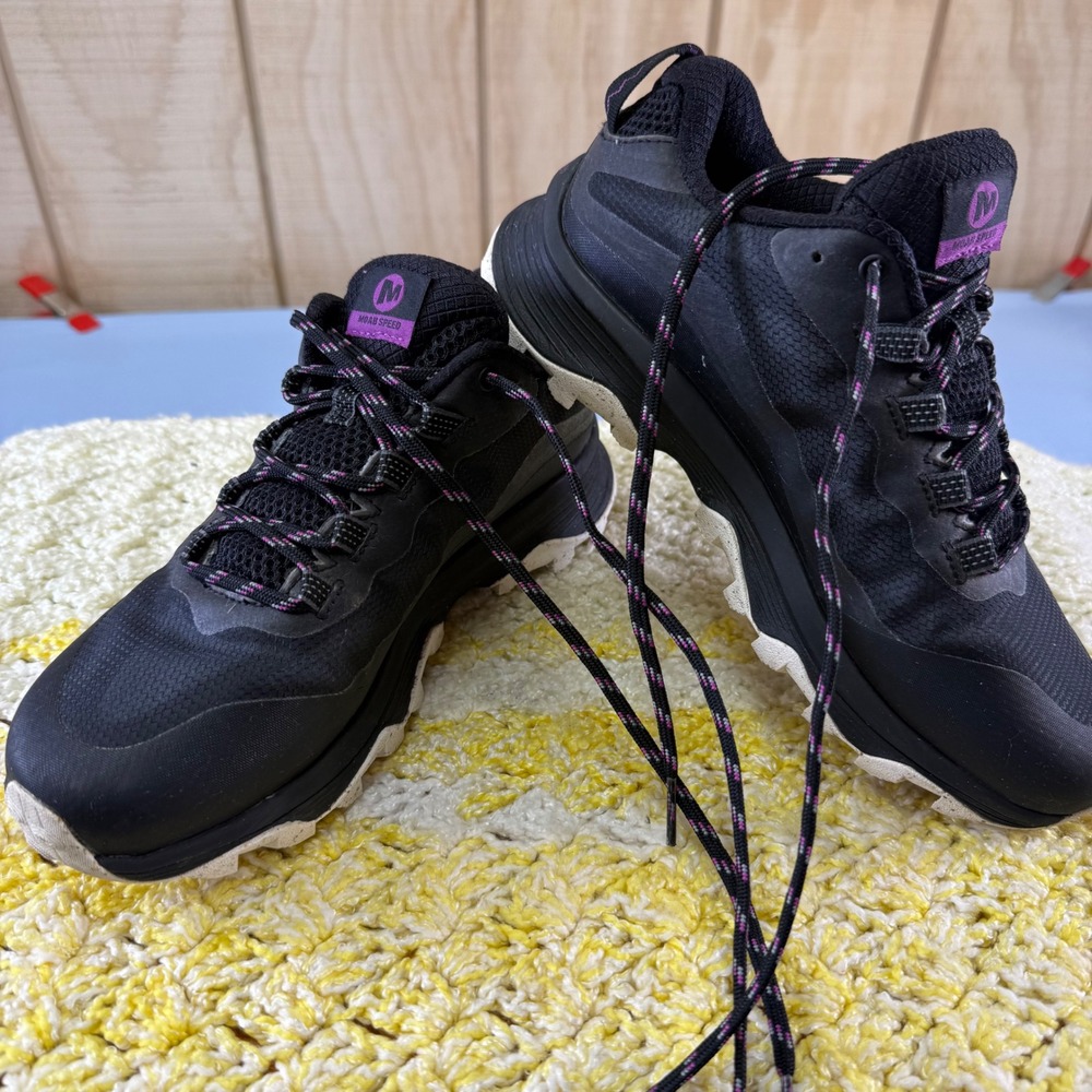 Merrell Moab Speed Womens Black Purple Hiking Shoes J135404 Size 7.5